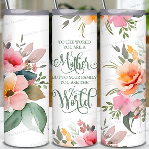 Floral Mom Tumbler Wrap: Mother&#39;s Day Sublimation Design (PNG Digital Download)