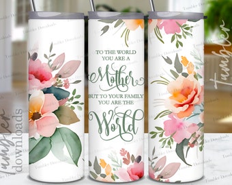 Envoltorio floral para vaso de mamá: Diseño de sublimación para el Día de la Madre (descarga digital PNG)