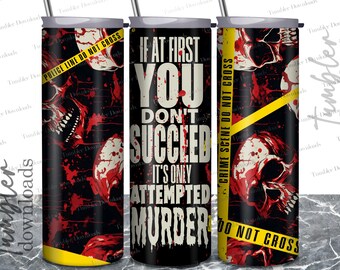 Envoltura para vaso delgado de 20 oz con diseño de sublimación PNG de misterio de crimen de asesinato, divertido vaso para amantes de los libros de lectura, no cruces, calavera, envoltura de sangre