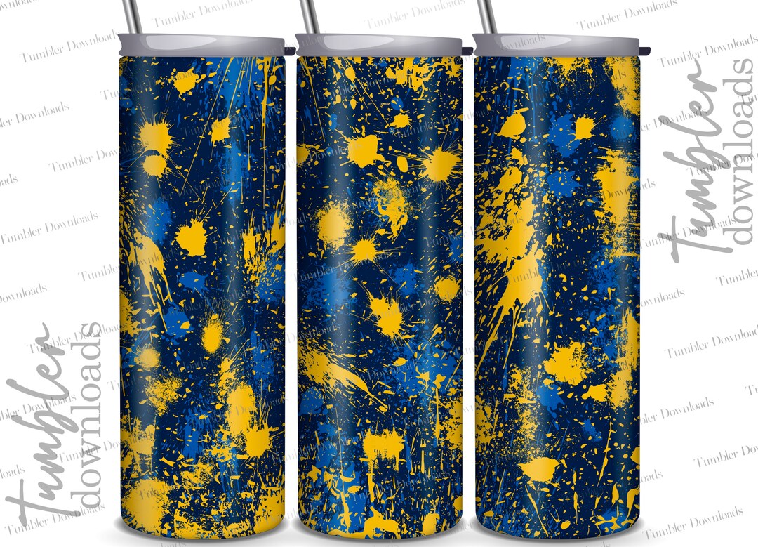 Gold Yellow Blue Navy Tumbler Power Wash Tumbler 20oz Skinny Tumbler