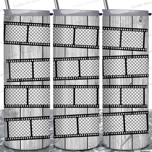 Photo Film Strip Tumbler Template: 24 Photo Collage (PNG Digital Download)