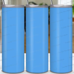 Solid Iceberg Blue Tumbler, 20 oz Plain Blue Tumbler Sublimation Design Blue Color Tumbler PNG, Blue Background Tumbler 20oz Skinny Tumbler
