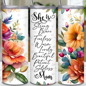 Mothers Day PNG, 20 oz Skinny Tumbler Sublimation Design, Digital Tumbler Downloads PNG Floral Mom Tumbler Flower Mama Birthday Gift for Mom