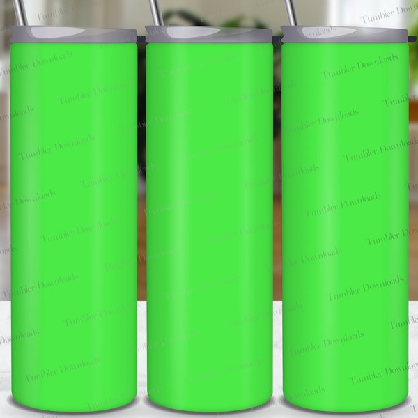 Solid Lime Green Tumbler, 20 oz Plain Green Tumbler Sublimation Design Green Color Tumbler PNG, Green Background Wrap 20oz Skinny Tumbler