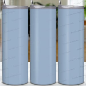 Solid Gray Blue Tumbler, 20 oz Plain Blue Gray Tumbler Sublimation Design Blue Color Tumbler PNG, Blue Background Tumbler Skinny Tumbler