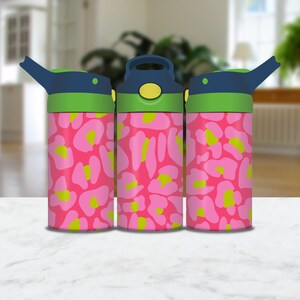 Leopard Print Kids Tumbler Wrap: 12oz Sippy Cup Design (PNG)