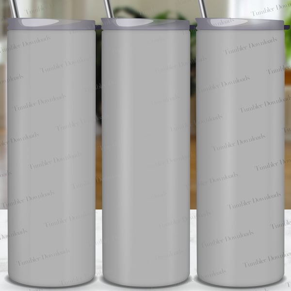 Solid Light Gray Tumbler, 20 oz Plain Gray Tumbler Sublimation Design Gray Color Tumbler PNG, Light Gray Background Wrap Skinny Tumbler