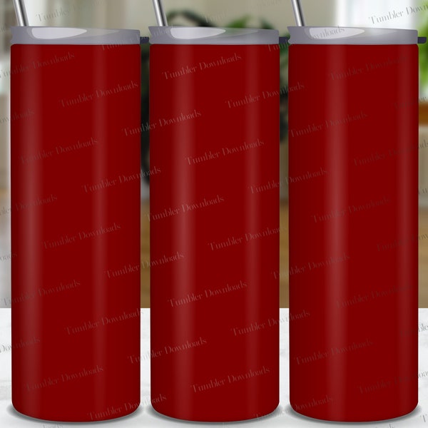 Solid Scarlet Red Tumbler, 20 oz Plain Red Tumbler Sublimation Design Red Color Tumbler PNG, Red Background Tumbler Wrap 20oz Skinny Tumbler