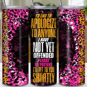 Sarcastic Tumbler Wrap Design: Pink Leopard Print (Digital Download)
