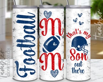 Football Mom 20oz Skinny Tumbler Design (PNG Digital Download)