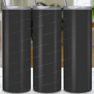 May include: Three black stainless steel tumblers with a matte finish. The tumblers are empty and have a straw in each.