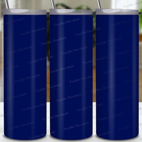 Solid Dark Blue Tumbler, 20 oz Plain Dark Blue Tumbler Sublimation Design Blue Color Tumbler PNG Background Tumbler Wrap 20oz Skinny Tumbler