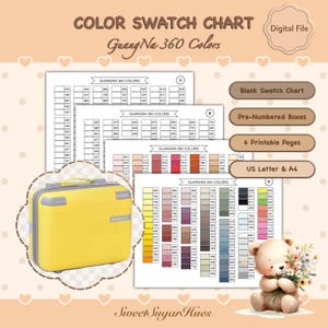 GuangNa 360 Colors Marker Swatch Chart | Blank, Pre-Numbered Color Test Pages (Digital Download)