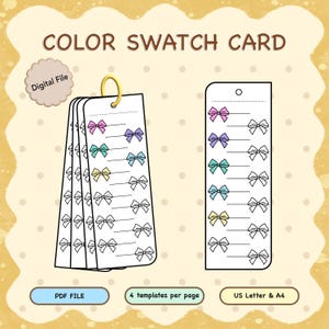Color Swatch Card, Printable Blank Color Swatch, Marker Color Swatch Charts, Digital PDF Sheets, Color Swatch Template, Color Palette Swatch