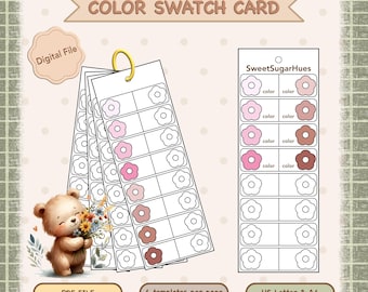 Color Swatch Card Template | Printable Marker & Paint Swatch Chart | Blank Palette | Digital PDF