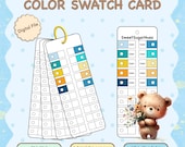 Color Swatch Template, Printable Blank Color Chart for Paint, Digital PDF Marker Palette Swatch Card