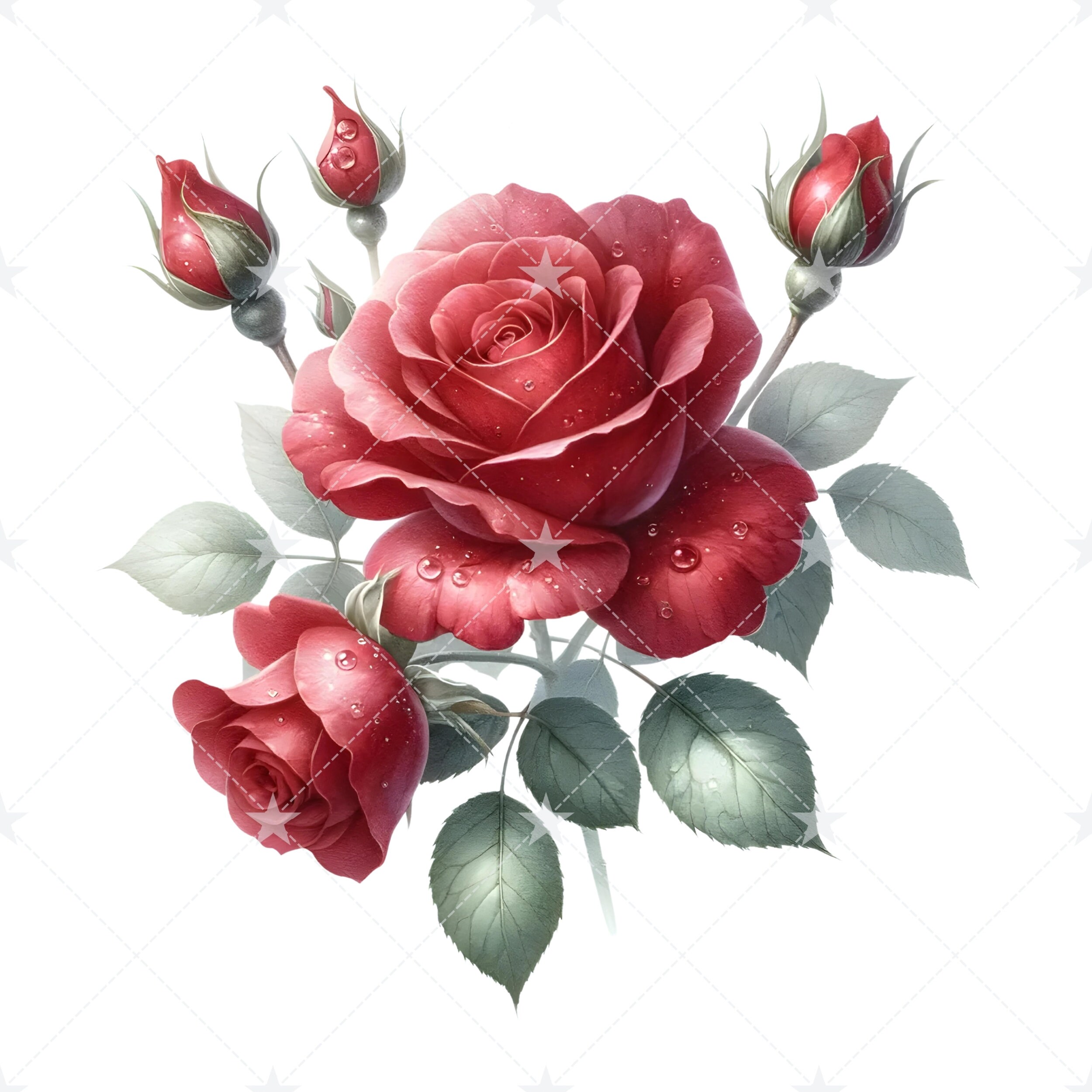 Soft Roses Clipart, Watercolor Rose Set, Flowers Print, Floral Clipart ...