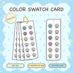 Color Swatch Card Template | Printable Marker & Paint Swatch Chart | Blank Palette | Digital PDF