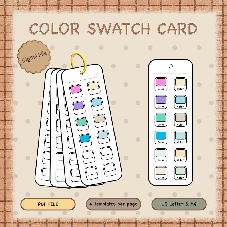 Color Swatch Card Template | Printable Marker & Paint Swatch Chart ...