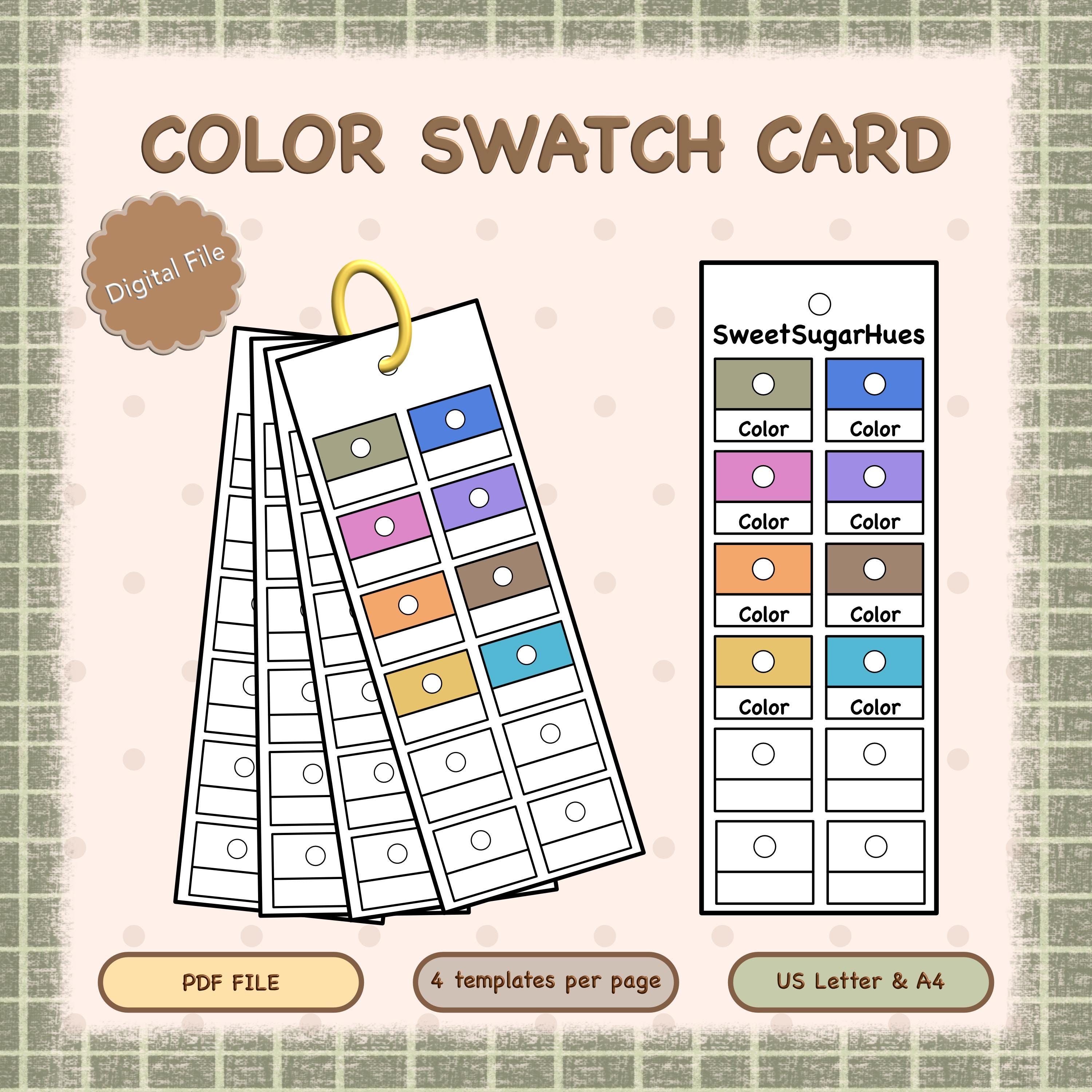 Color Swatch Card Template | Printable Marker & Paint Swatch Chart ...
