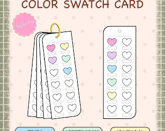 Color Swatch Card Template | Printable Marker & Paint Swatch Chart | Digital PDF Blank Palette