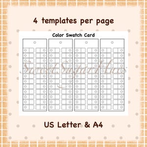 Color Swatch Card Template, Printable Blank Swatch Chart, Marker Paint Palette Sheet, (Digital Download) image 3