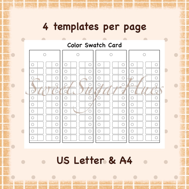Color Swatch Card Template, Printable Blank Swatch Chart, Marker Paint Palette Sheet, (Digital Download) image 3