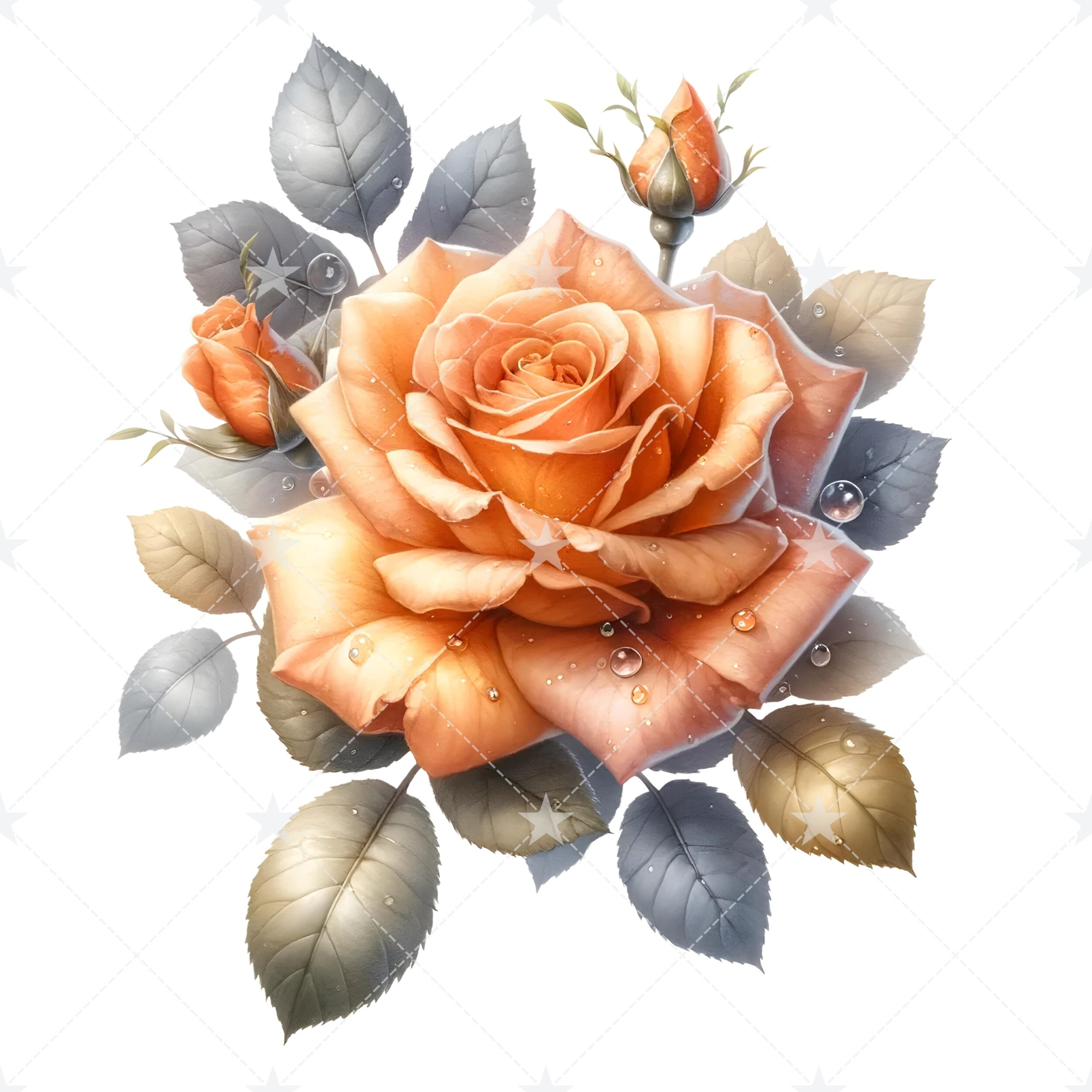 Soft Roses Clipart, Watercolor Rose Set, Flowers Print, Floral Clipart ...