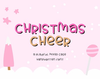 Christmas Font OTF TTF | Cute Handwritten Lettering for Cricut Crafts, Gift Tags and Stickers