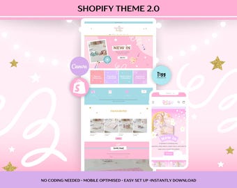 Tema Shopify para Negócios Artesanais, Modelo de Site Shopify Colorido, Design de Loja Criativo, Banners Canva RSC01
