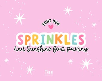 Playful Font Duo | Cute Handwritten Script & Display Font Pairing | Canva Cricut Font for Logos and Crafts