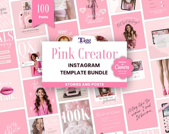 Feminine Instagram Templates for Small Business & Coaches | Pink Canva Social Media Kit