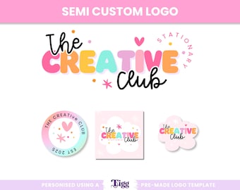 Semi Custom Logo Design, Colourful Creative Logo, Personalised Canva Branding for Small Businesses | TCC01