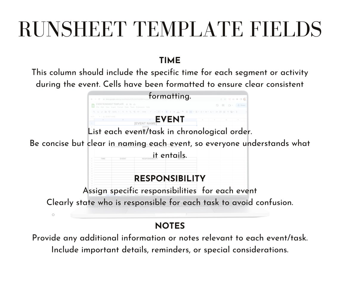 Event Runsheet Template / Run-of-show / Show Flow / Event Timeline ...