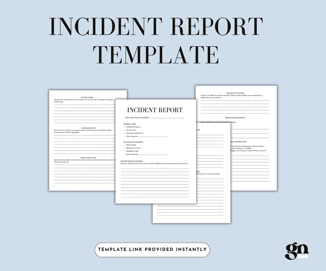 Event Incident Report Form | Security Incident Template | Event ...