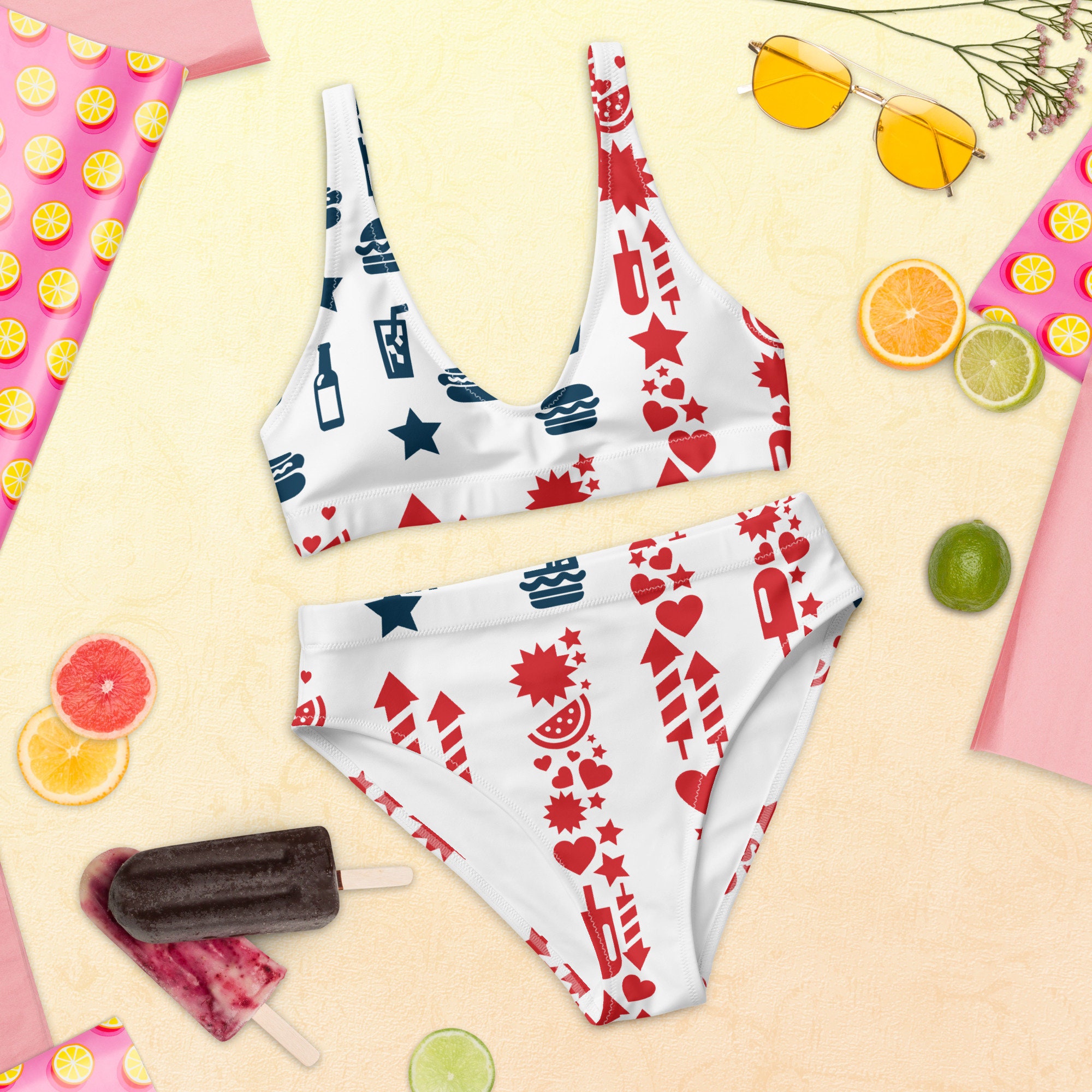 Recycled high-waisted bikini