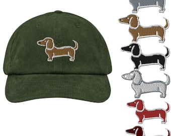 Bassotto regali ricamato cappello di velluto a coste baseball cucciolo cane personalizzato cane razza salsiccia cane bassotto cappello Weiner cane proprietario regalo in miniatura