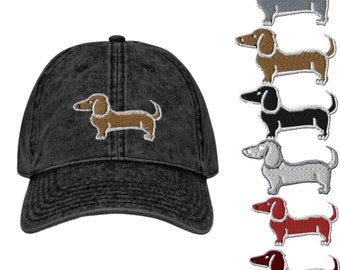 Dachshund gifts Embroidered Vintage Cotton Twill Cap Dachshund Mom gifts Dachshund Personalized Dog Dachshund Dad Dachshund hat dog lover gi