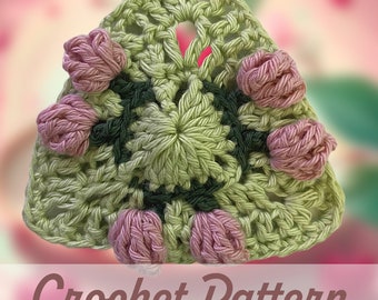 Cherry Granny Triangle Crochet Pattern | DIY Tutorial (PDF Pattern)