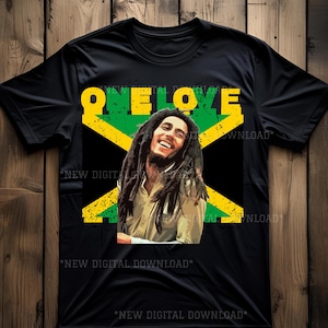 One Love Bob Marley Inspired PNG Design Instant Digital Download
