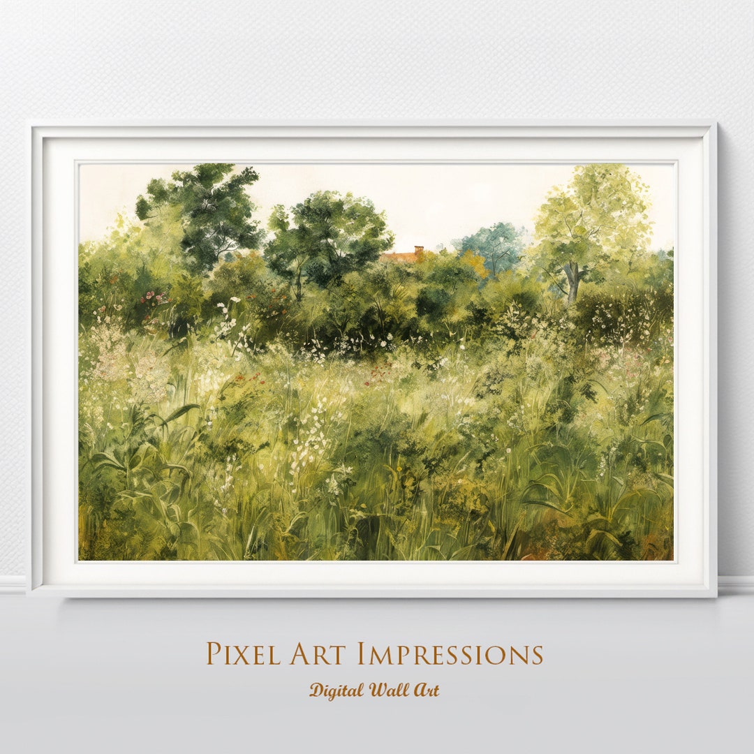 Field of Oats Digital Art, Rustic Oil Painting Style Download ...