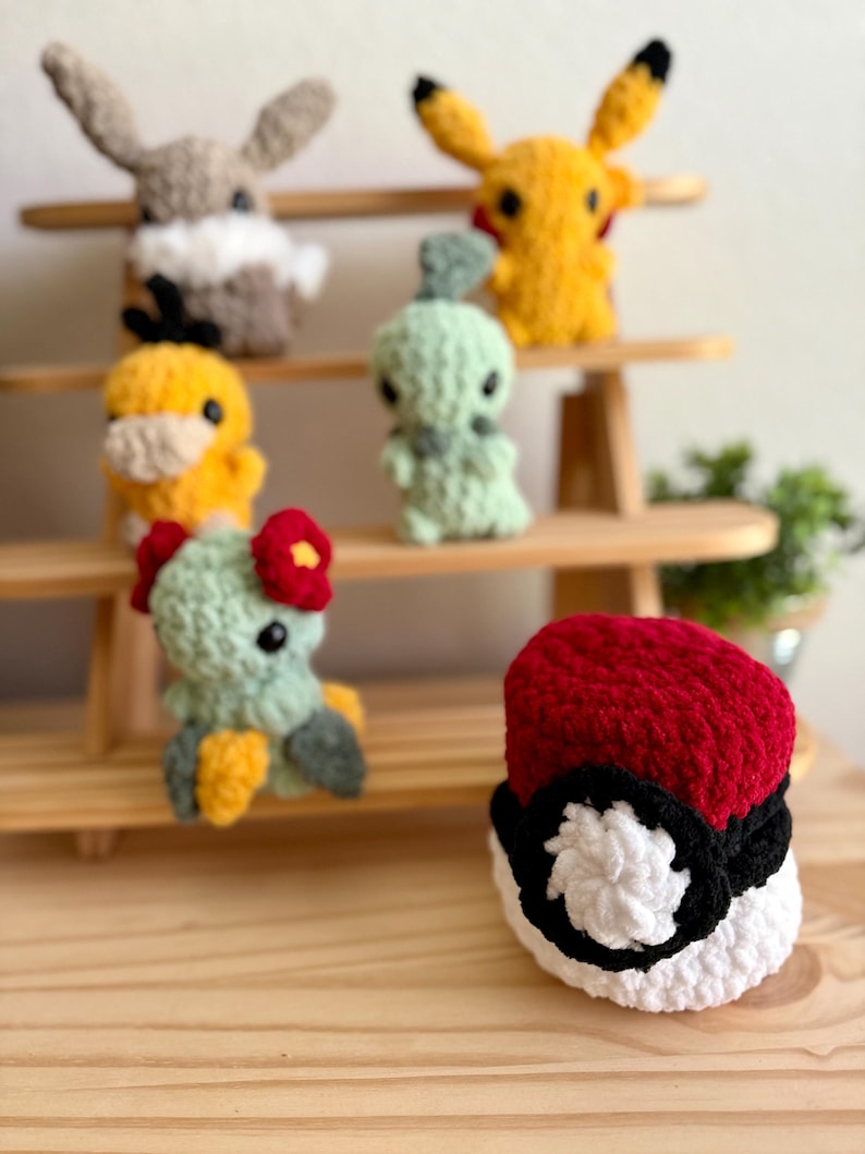 Virkmönsterpaket med Pokémon, utan sömnad och med låg sömnad i PDF-format (7 mönster) bild 8