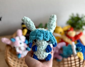 No Sew Glaceon Crochet Pattern, Eeveelution Pokemon (PDF Pattern)