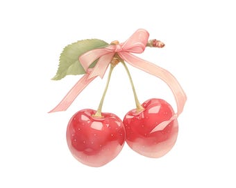 Coquette Valentine Clipart Bundle, Aquarell Schleifen, Herzen, Rosen (PNGs, JPGs, kommerzielle Nutzung)