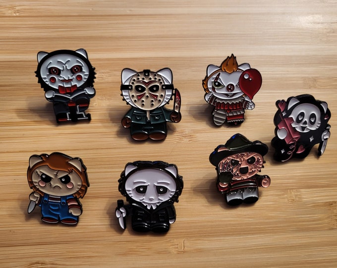 Horror Movie Kitty Cat pins