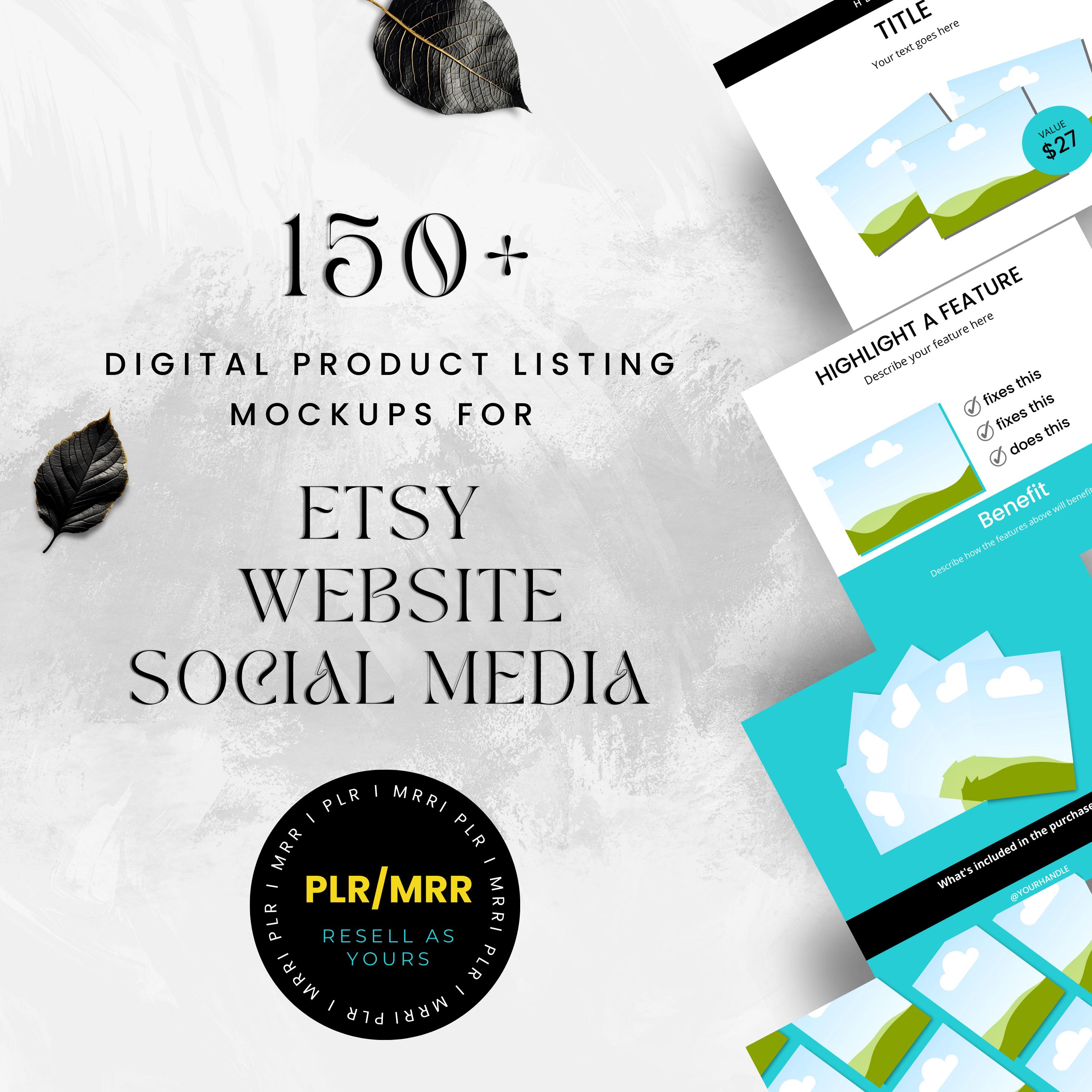 150+ Digital Product Listing Mockup Templates | PLR/MRR for Etsy ...