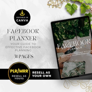 Facebook Planner, Social media planner FB, Facebook Planner with Master Resell Rights (MRR) and Private Label Rights (PLR) Digital Product
