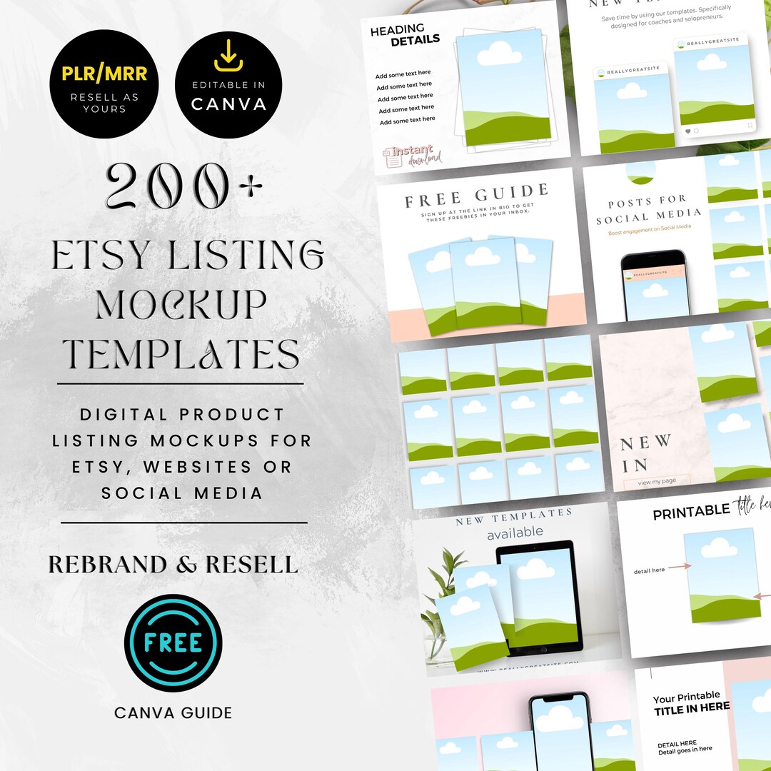 200+ Etsy Listing Mockup Templates | Rebrand and Resell for Websites ...