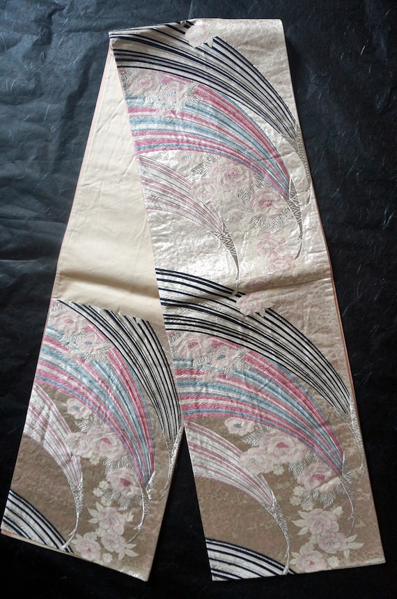 Japanese Kimono OBI FUKURO Silk Woven Vintage Wome