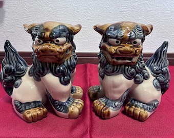 ヴィンテージ シーサー像 沖縄 右側面 男性 縁起物 日本オークション